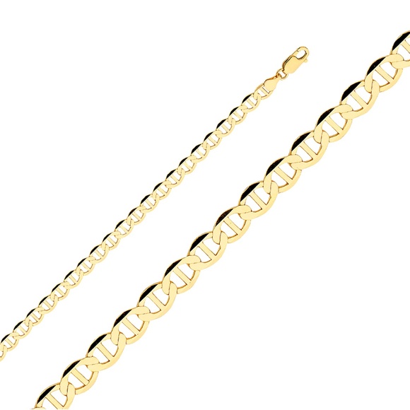 14K Yellow 5.5mm Flat Mariner Chain - 20''